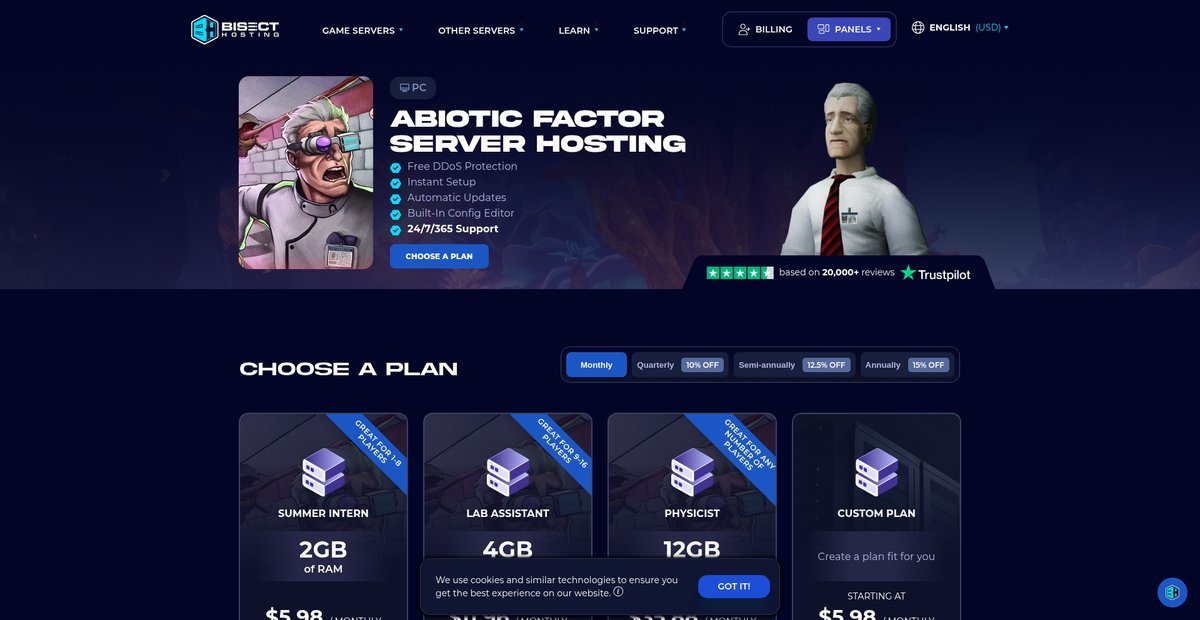 Abiotic Factor Server Hosting - BisectHosting Screenshot
