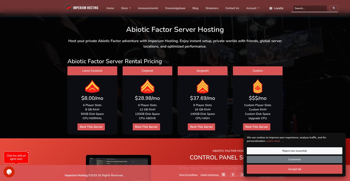Abiotic Factor Server Hosting - Imperium Hosting Screenshot