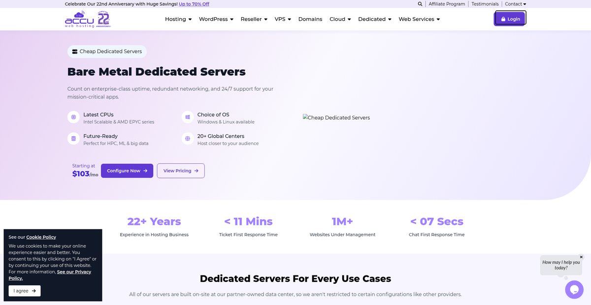 Dedicated Server Hosting | AMD & Intel Servers Screenshot