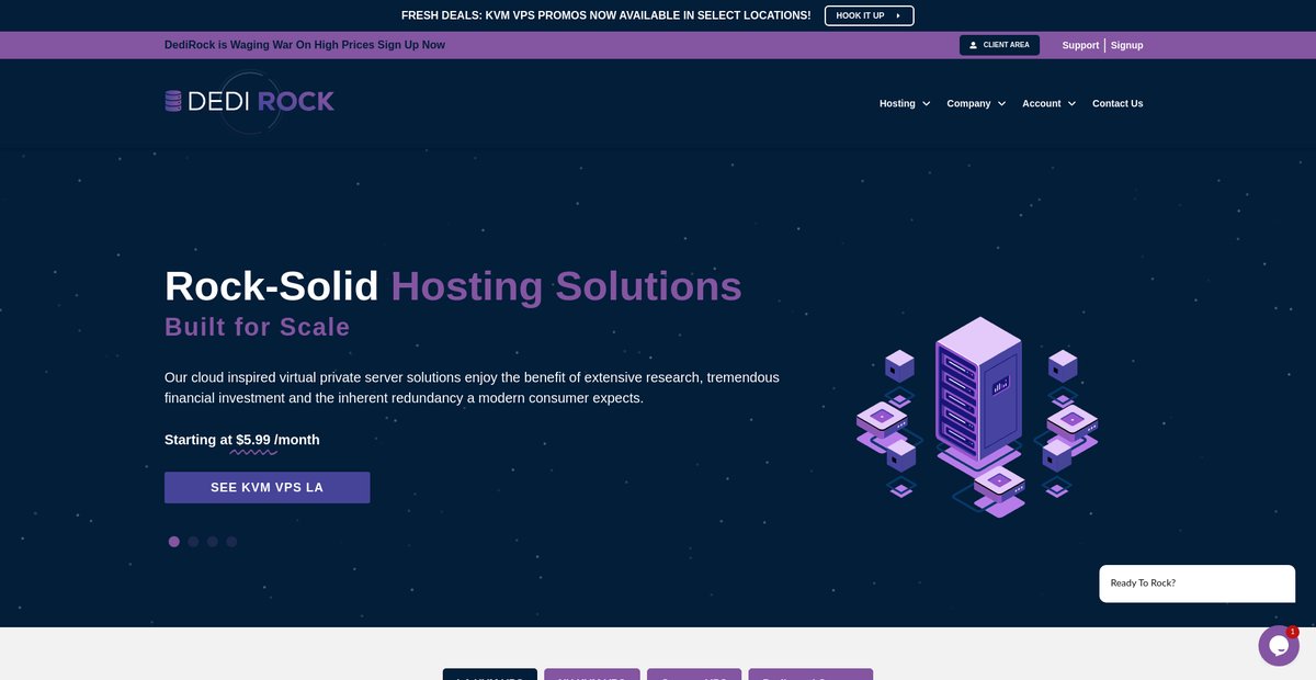 Home - DediRock - Reliable VPS, Dedicated & Storage Hosting Screenshot