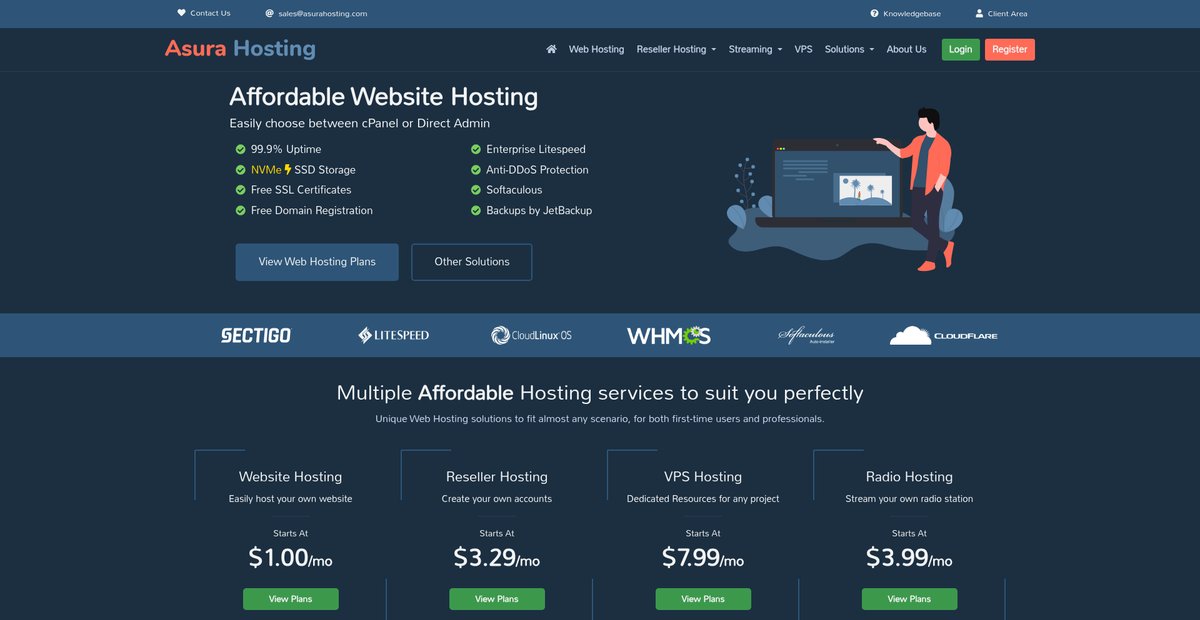 Asura Hosting: Affordable Hosting with cPanel or Direct Admin Screenshot