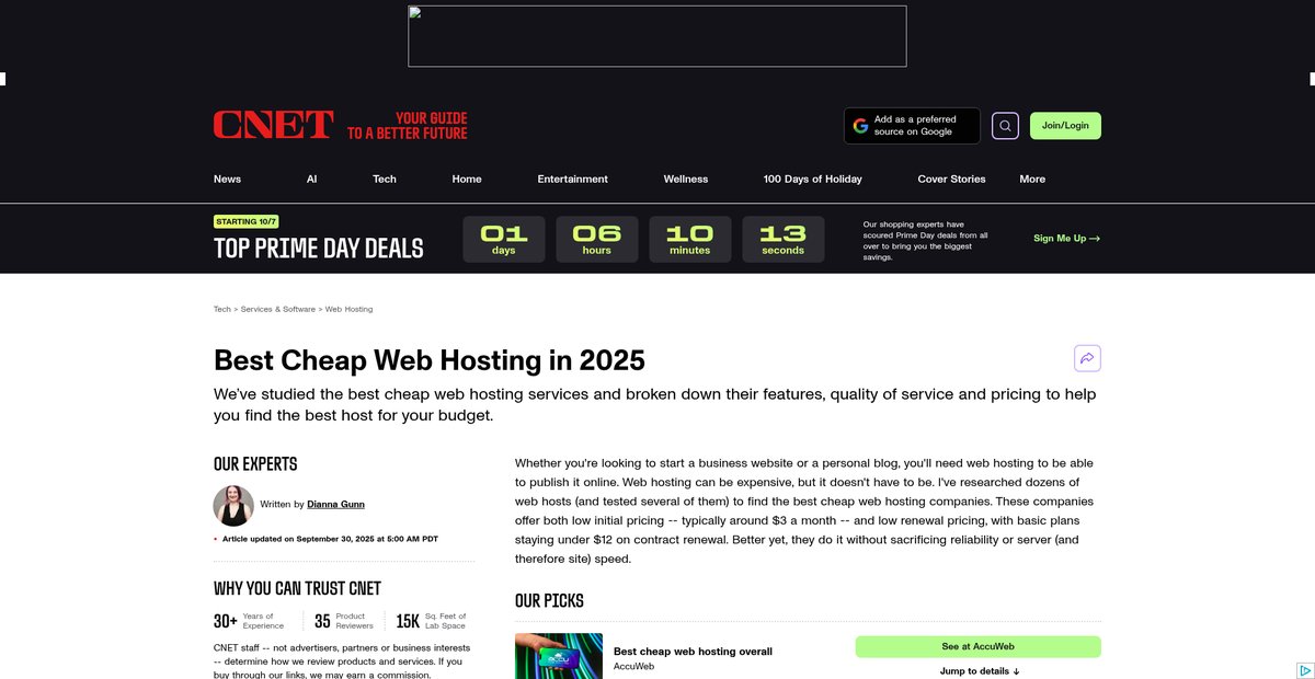 Best Cheap Web Hosting in 2025 Screenshot