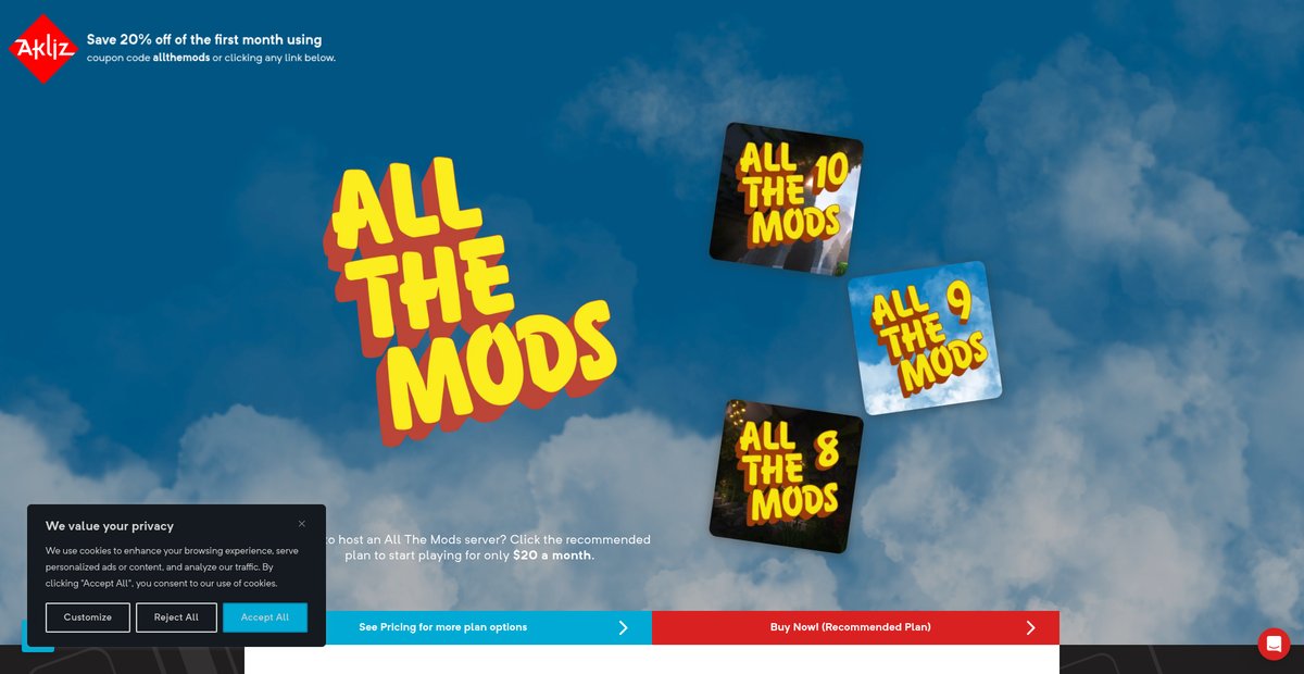Minecraft All The Mods Modpack Server Hosting Screenshot