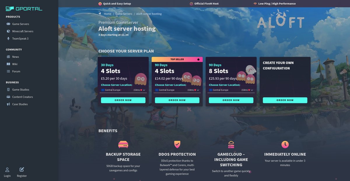 Aloft server hosting ➜ Rent your g-portal.com Gameserver Screenshot