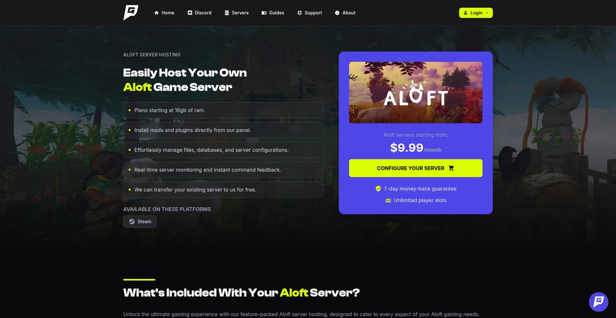 Aloft Server Hosting Screenshot
