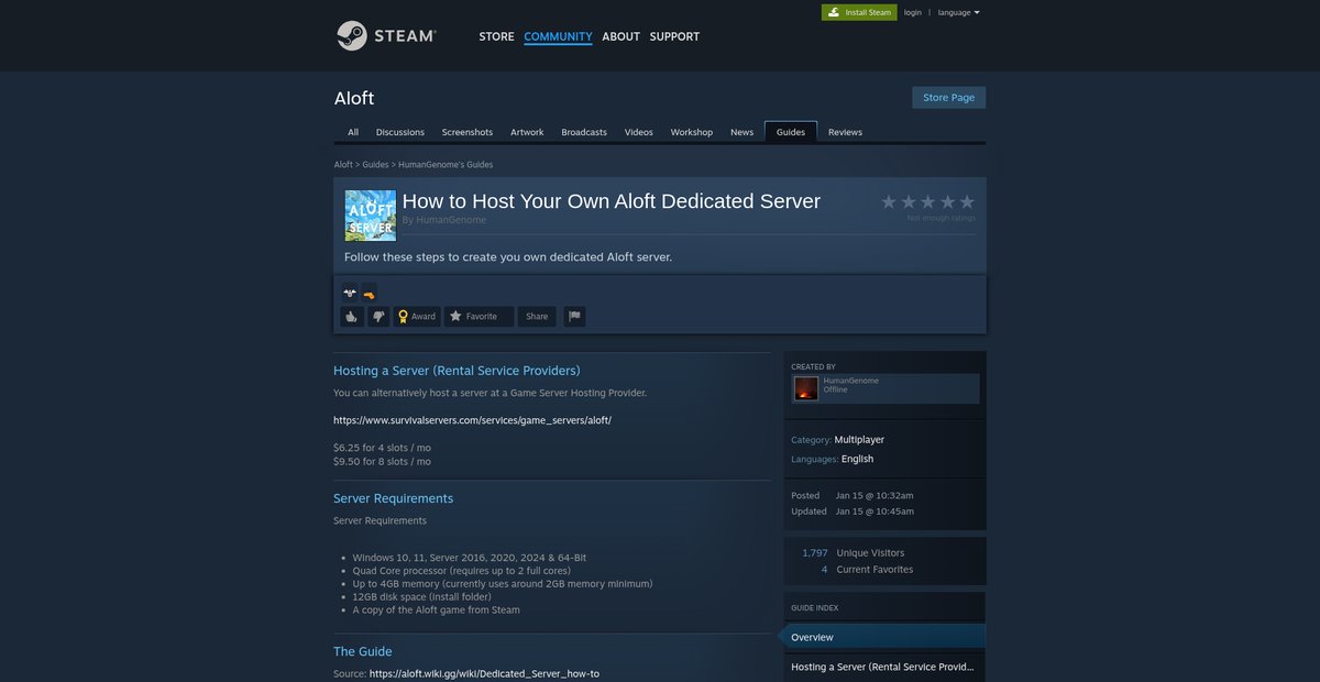 Guide :: How to Host Your Own Aloft Dedicated Server Screenshot