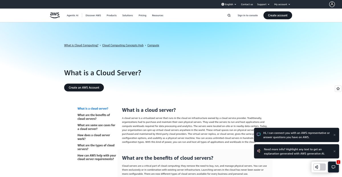 What is a Cloud Server? Screenshot