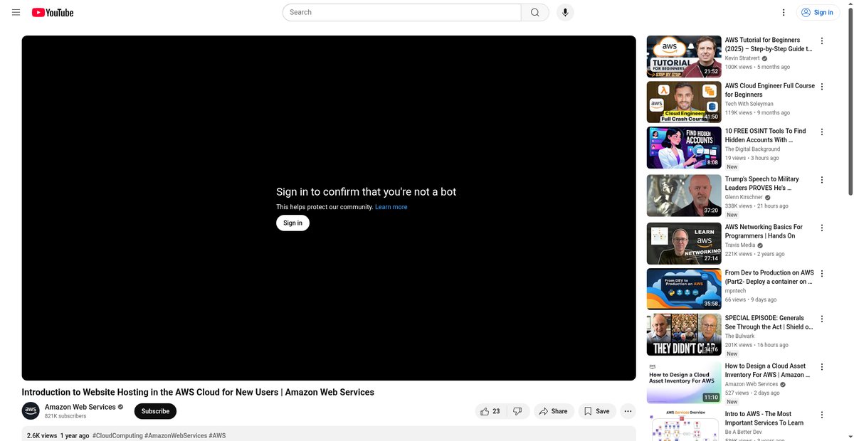 Introduction to Website Hosting in the AWS Cloud for New ... Screenshot