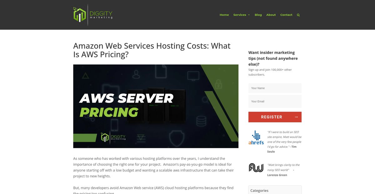 Amazon Web Services Hosting Costs: What Is AWS Pricing? Screenshot