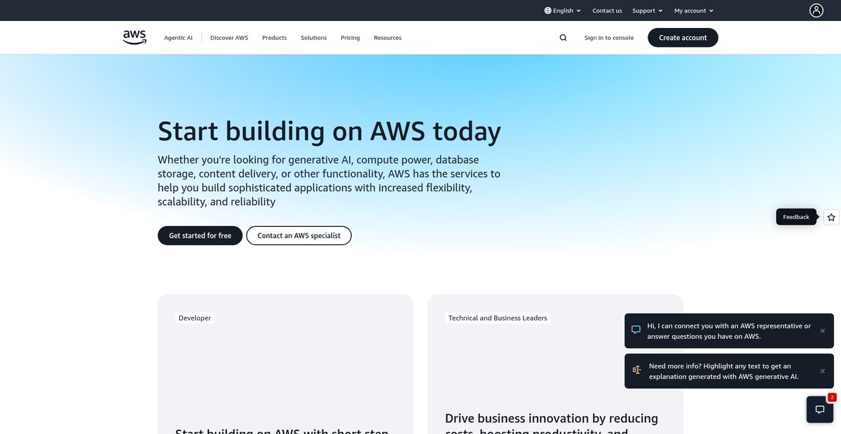 Cloud Computing Services - Amazon Web Services (AWS) Screenshot