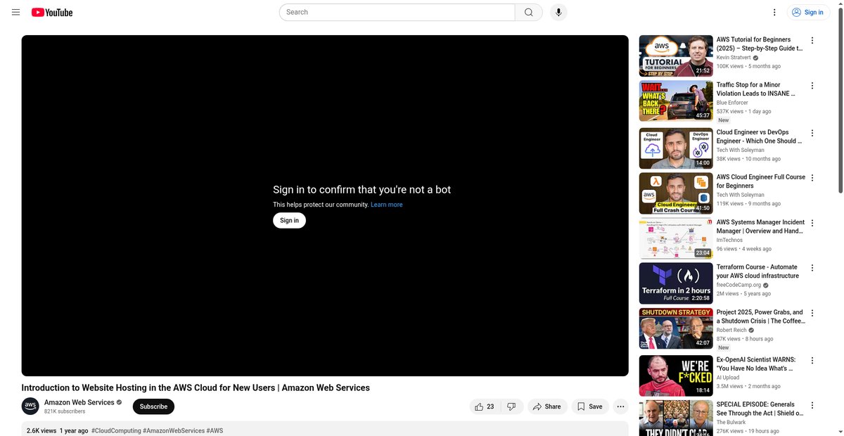 Introduction to Website Hosting in the AWS Cloud for New ... Screenshot