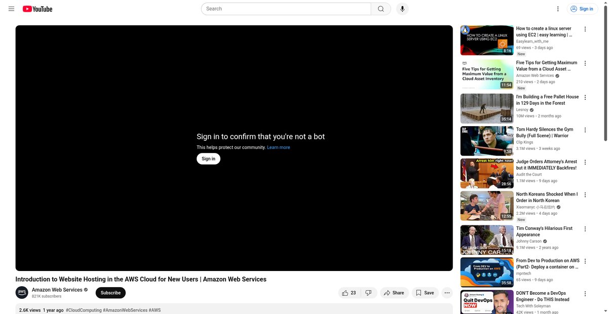 Introduction to Website Hosting in the AWS Cloud for New ... Screenshot