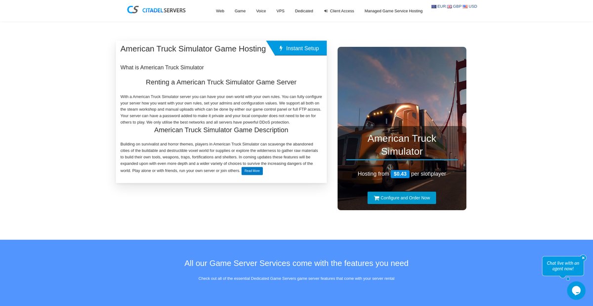 American Truck Simulator Game Server Hosting Screenshot