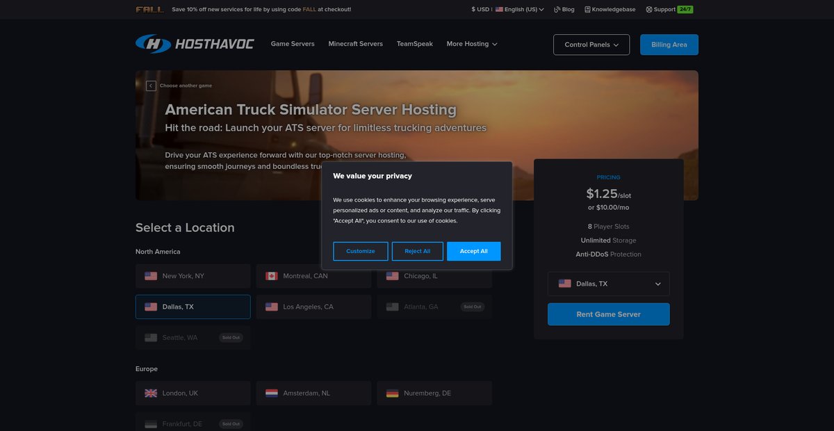 American Truck Simulator Server Hosting Screenshot