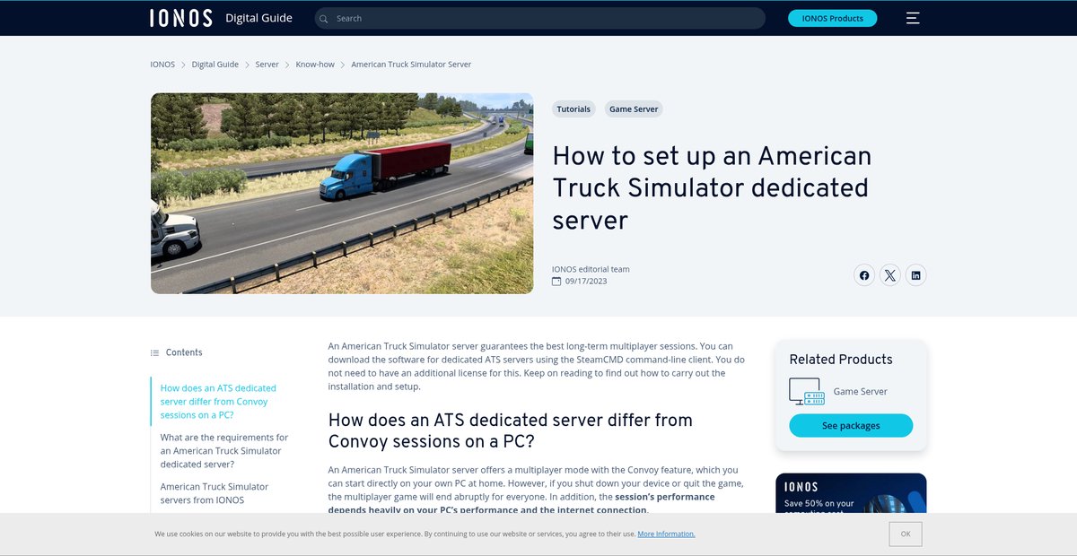 How to set up an American Truck Simulator dedicated server Screenshot