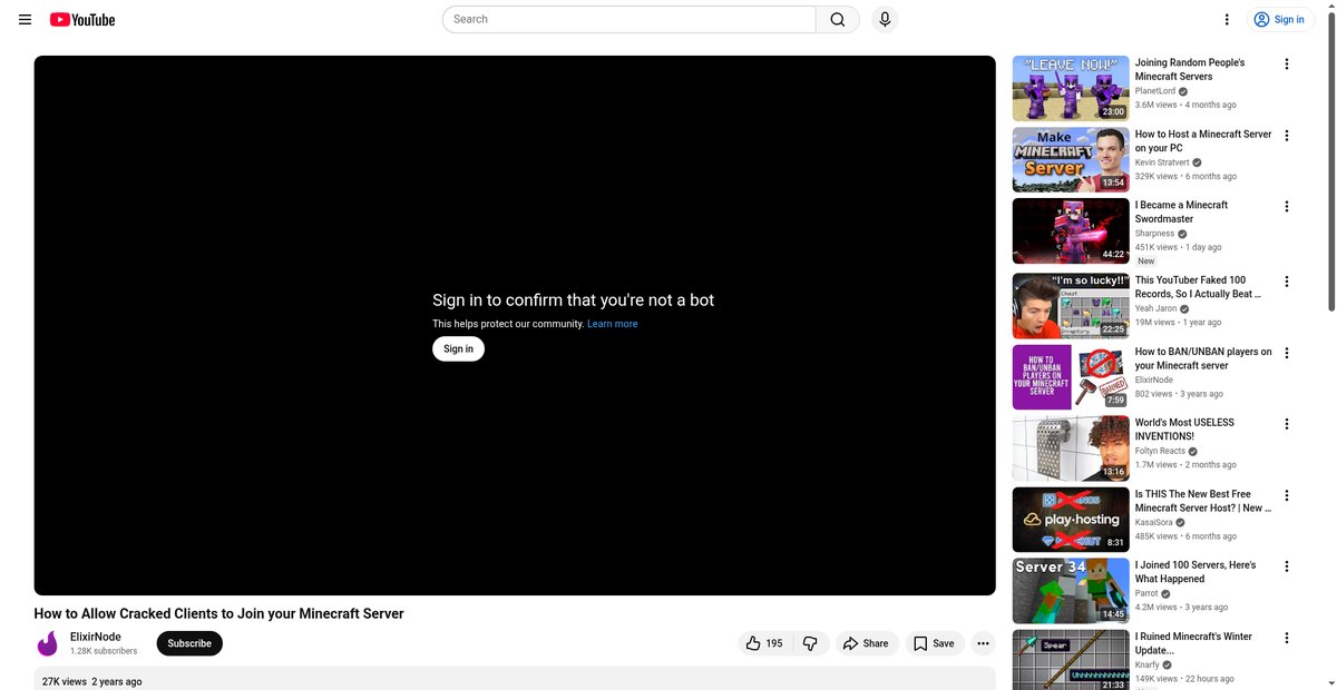 How to Allow Cracked Clients to Join your Minecraft Server Screenshot