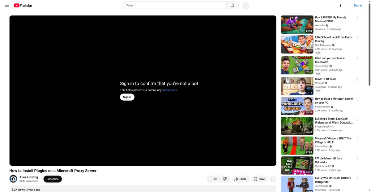 How to Install Plugins on a Minecraft Proxy Server Screenshot