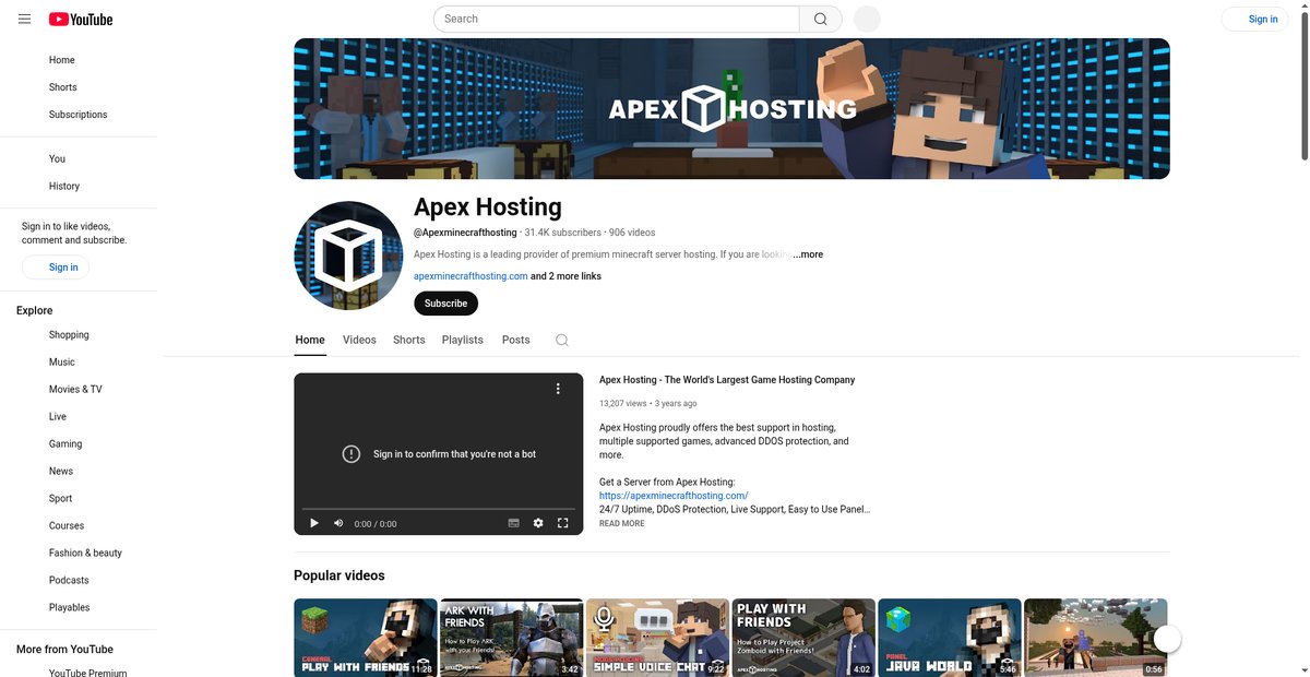 Apex Hosting Screenshot