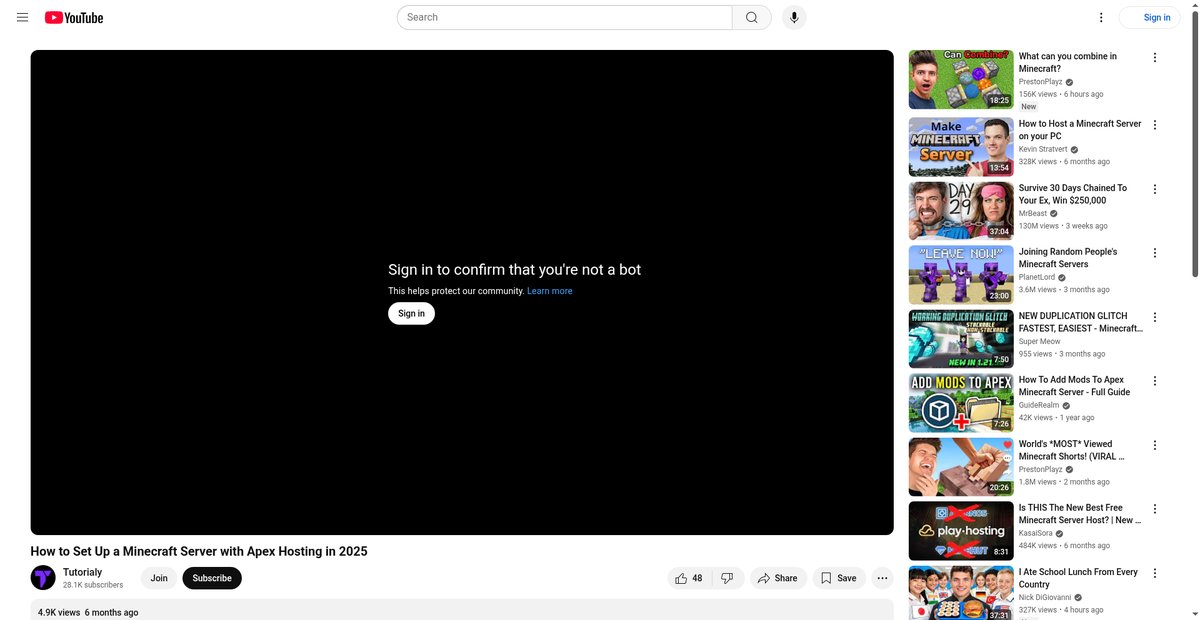 How to Set Up a Minecraft Server with Apex Hosting in 2025 Screenshot