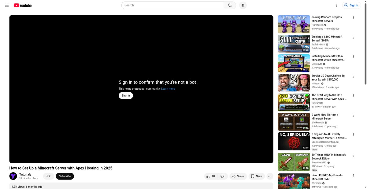 How to Set Up a Minecraft Server with Apex Hosting in 2025 Screenshot