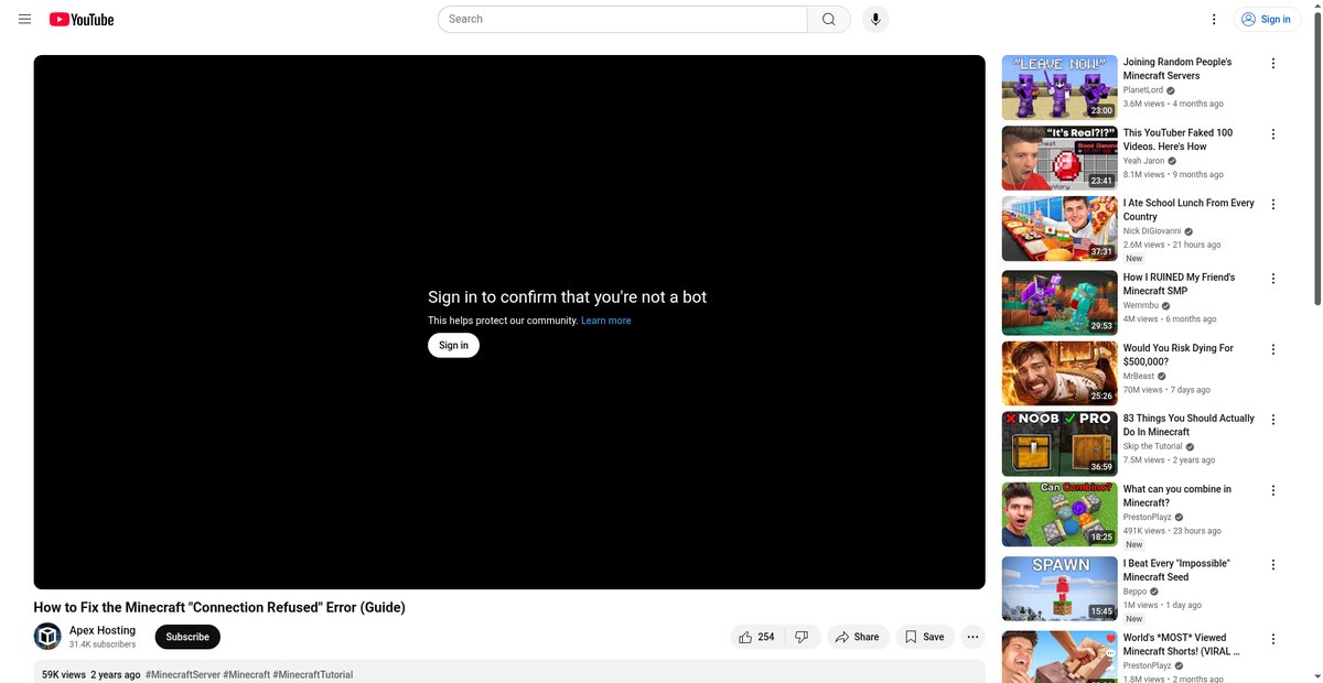 How to Fix the Minecraft "Connection Refused" Error (Guide) Screenshot