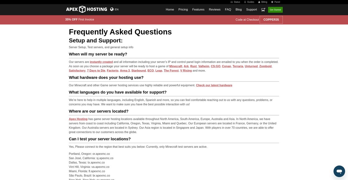 Frequently Asked Questions Screenshot