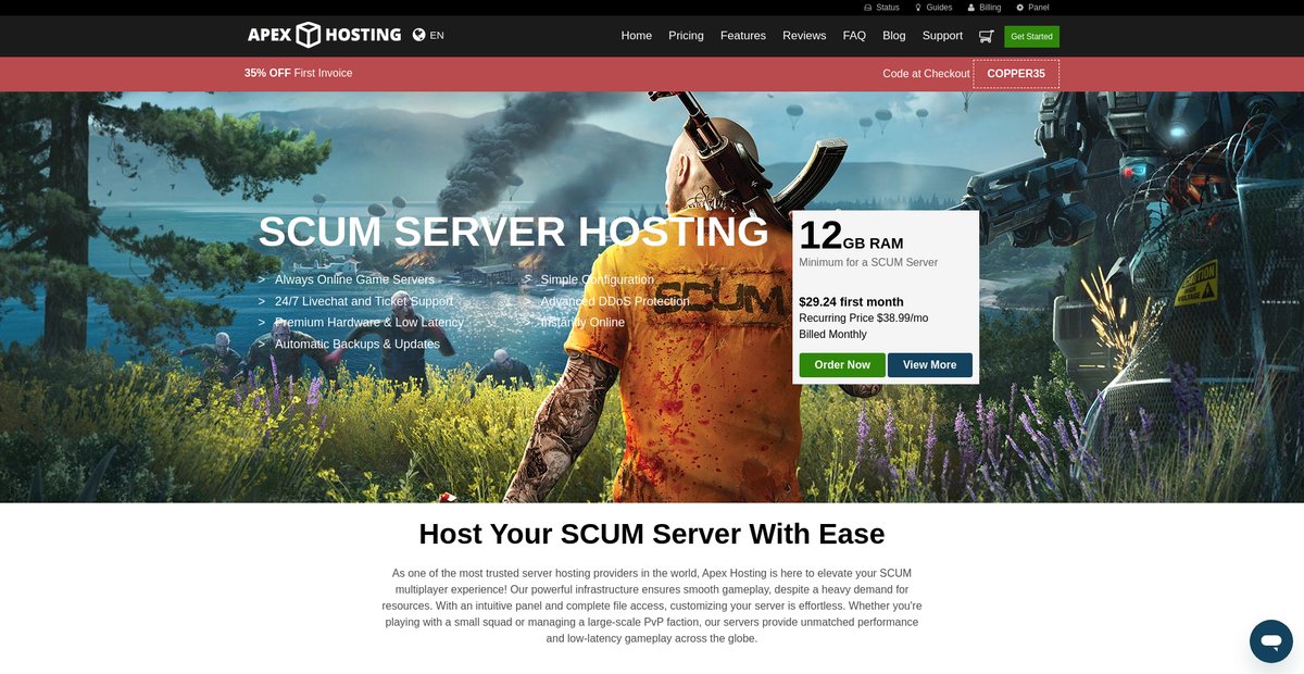 SCUM Server Hosting Screenshot