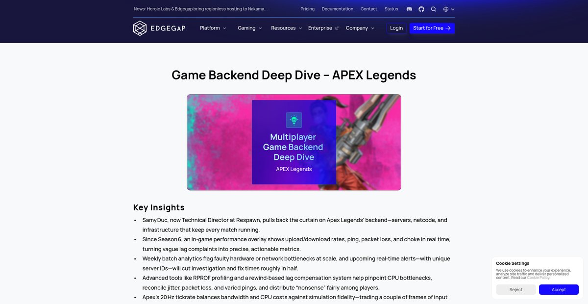 Game Backend Deep Dive – APEX Legends Screenshot