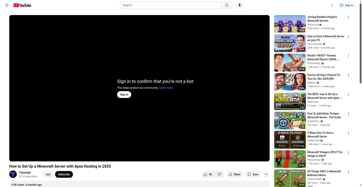 How to Set Up a Minecraft Server with Apex Hosting in 2025 Screenshot