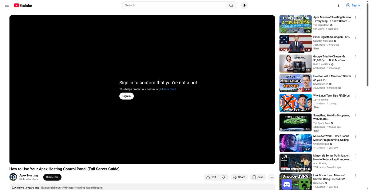 How to Use Your Apex Hosting Control Panel (Full Server ... Screenshot