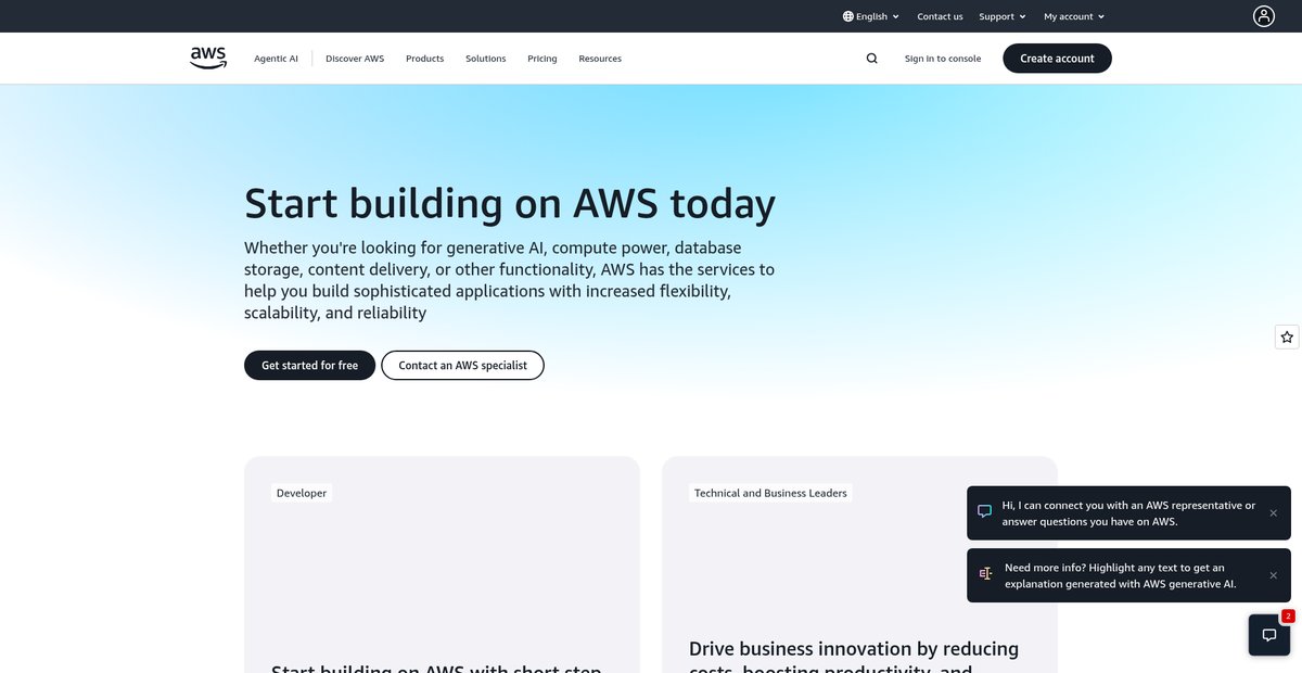 Cloud Computing Services - Amazon Web Services (AWS) Screenshot
