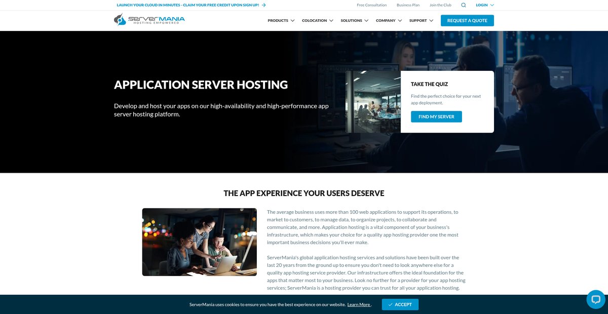 Application Server Hosting Solutions Screenshot