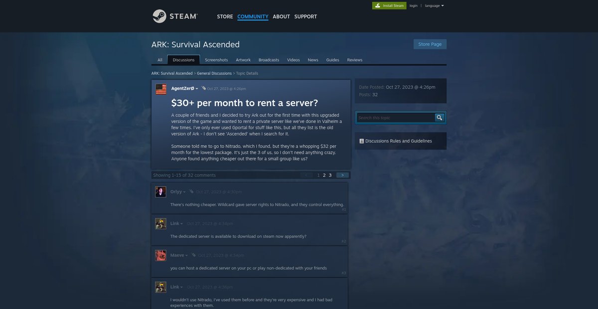 $30+ per month to rent a server? :: ARK: Survival ... Screenshot