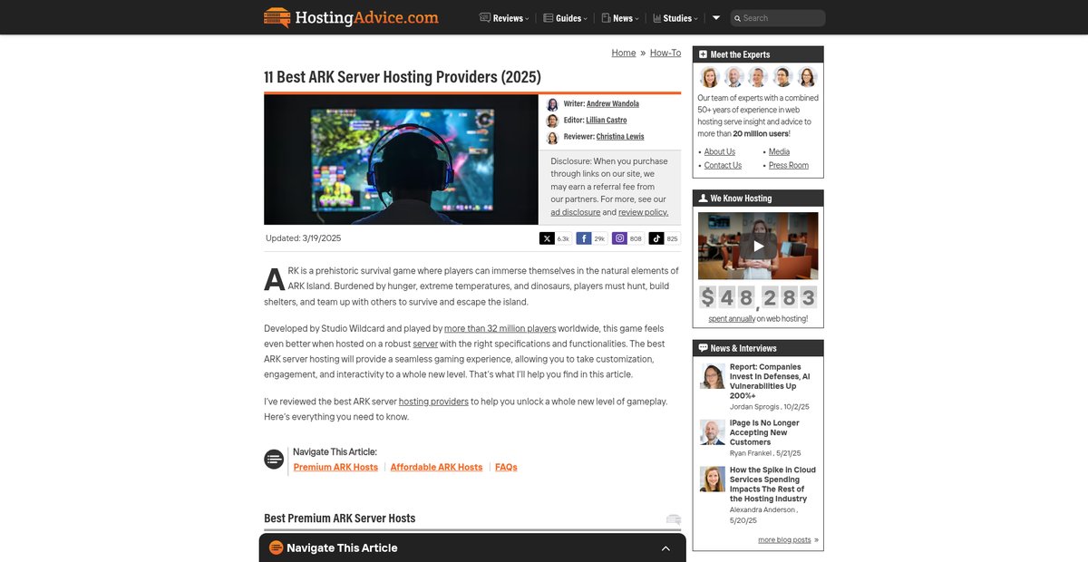 11 Best ARK Server Hosting Providers (2025) Screenshot
