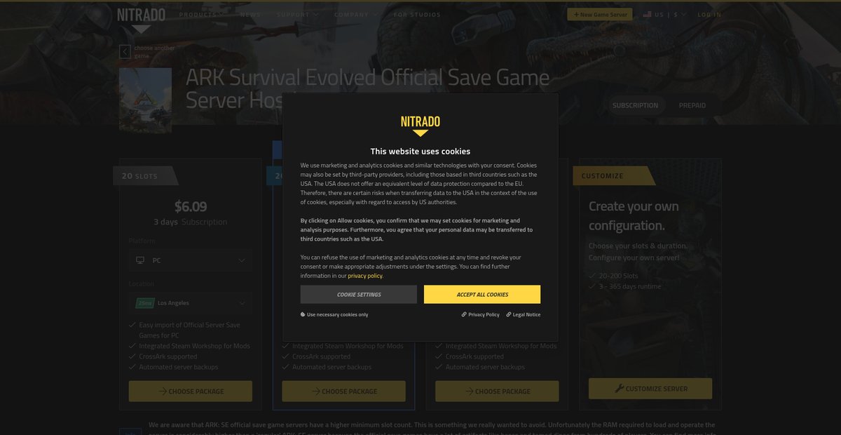 ARK Survival Evolved Official Save Game Server Hosting Screenshot