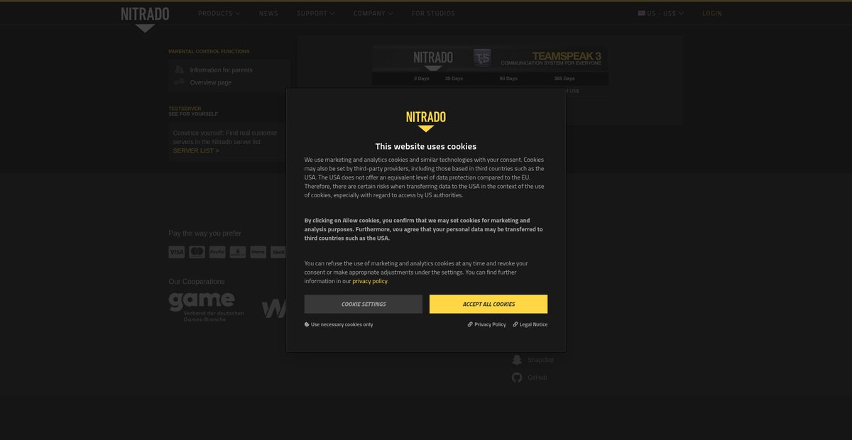 Favorable Game Servers | nitrado.net Screenshot