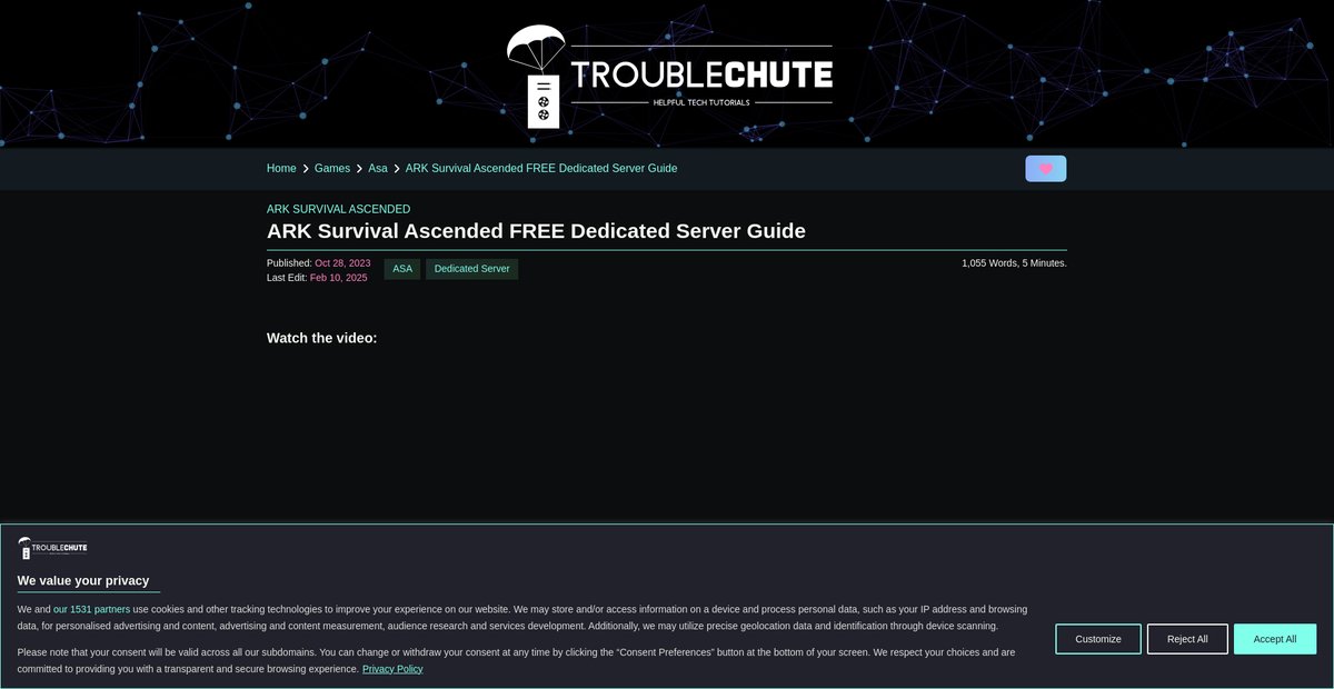 ARK Survival Ascended FREE Dedicated Server Guide Screenshot