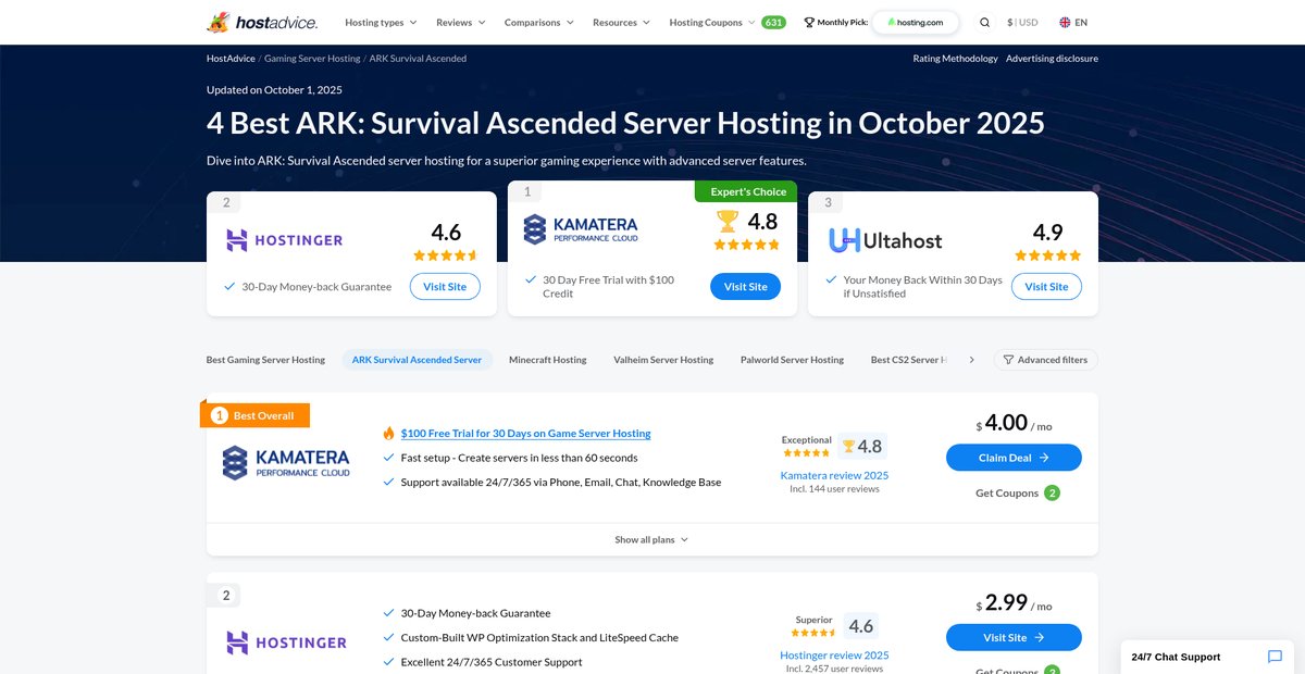 4 Best ARK: Survival Ascended Server Hosting (Sep 2025) Screenshot