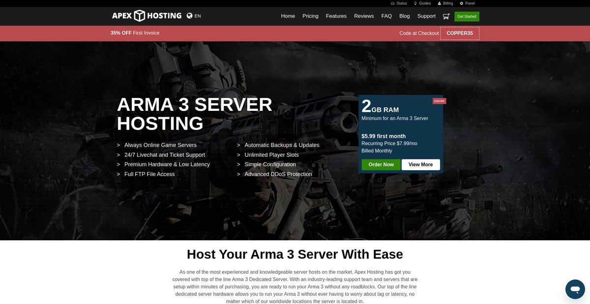 Arma 3 Server Hosting Screenshot
