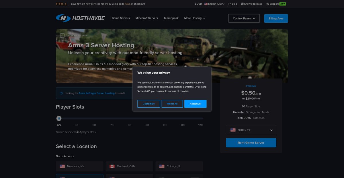 Arma 3 Server Hosting Screenshot