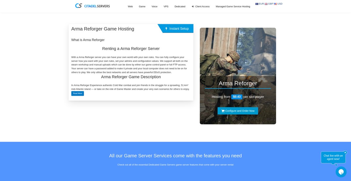 Arma Reforger Game Server Hosting Screenshot