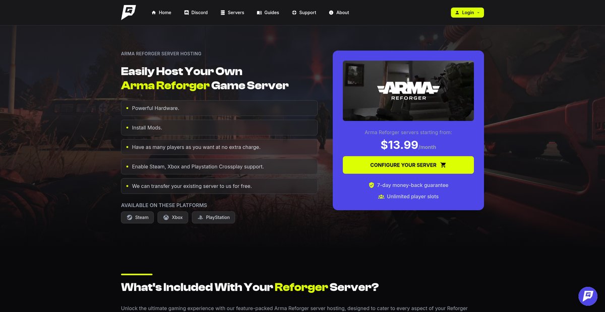 Arma Reforger Server Hosting - Game Host Bros Screenshot