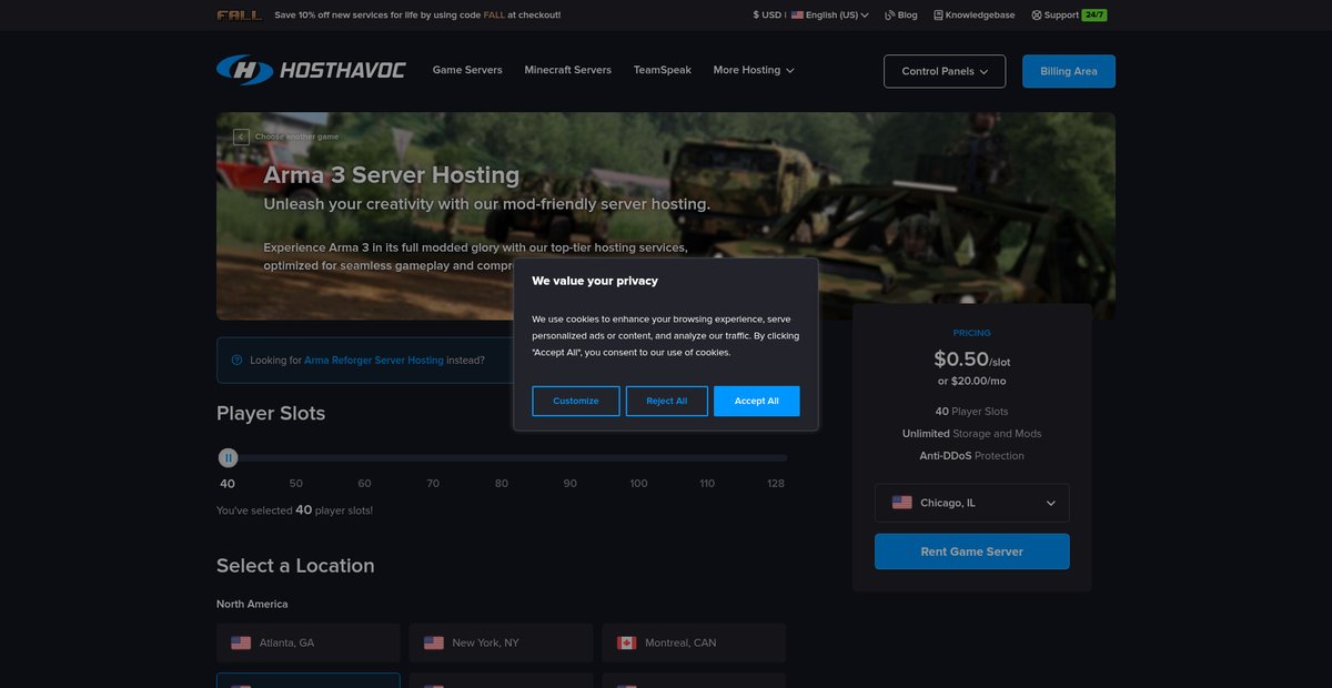 Arma 3 Server Hosting Screenshot