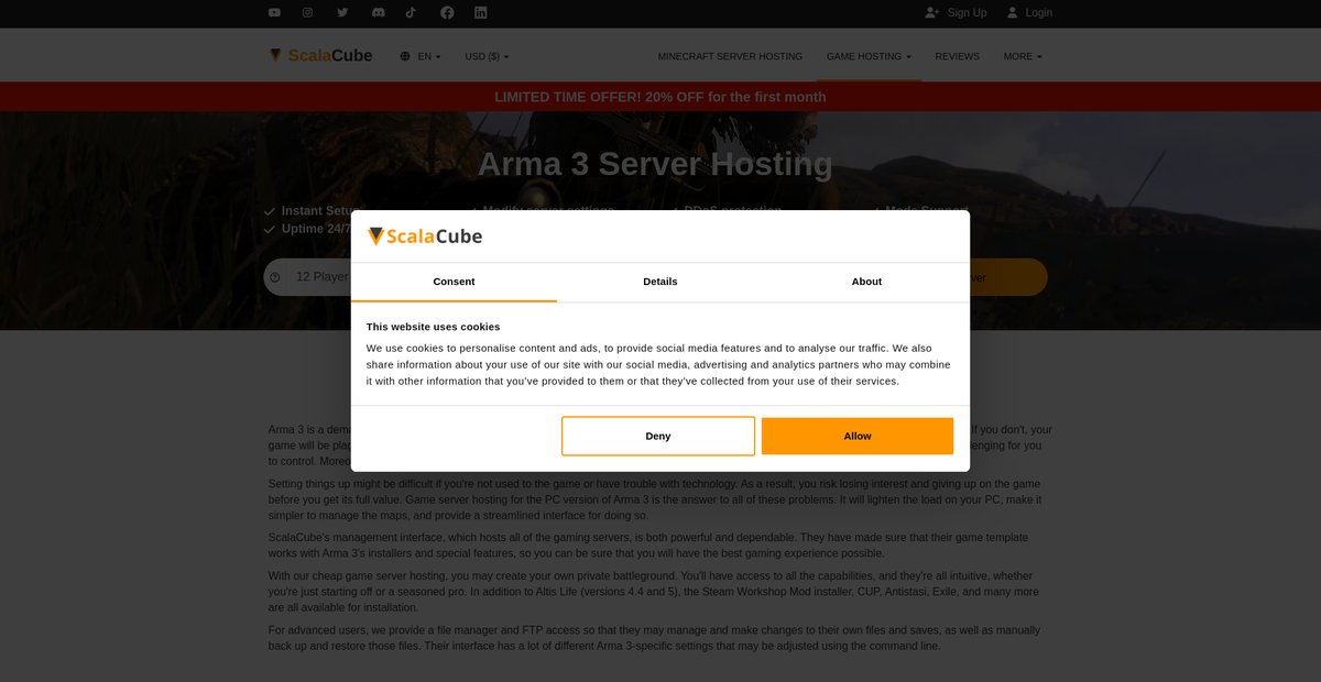Arma 3 Server Hosting - ScalaCube Screenshot