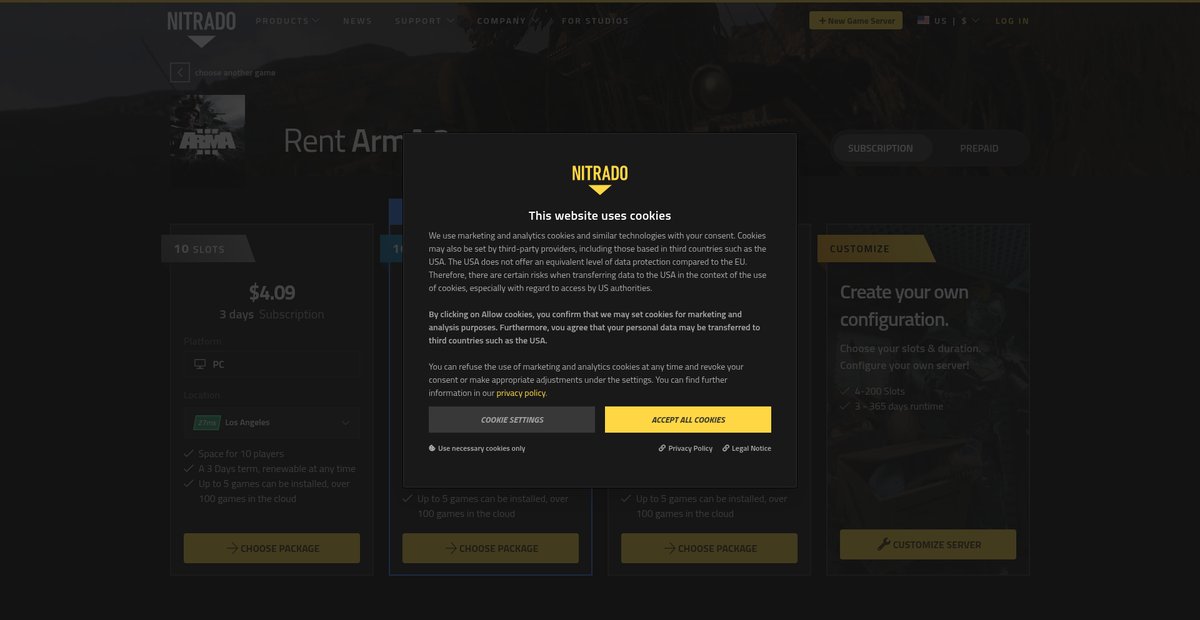 Arma 3 Server Hosting Screenshot