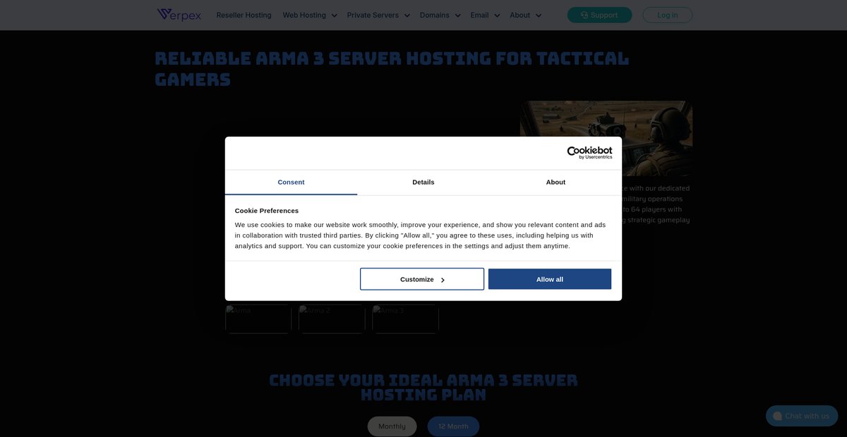 Arma 3 Server Hosting - Realistic Warfare & Mods | Verpex Screenshot