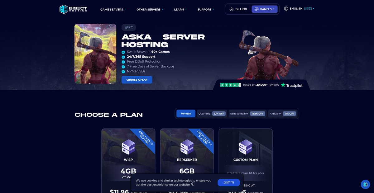 Aska Server Hosting Screenshot
