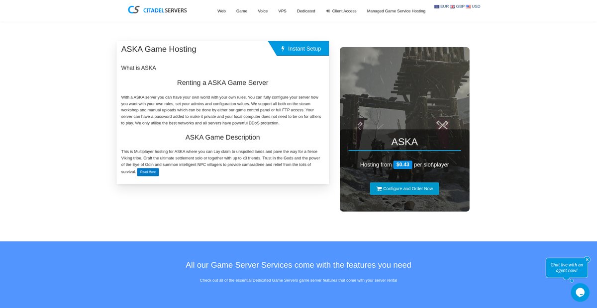 ASKA Game Server Hosting Screenshot