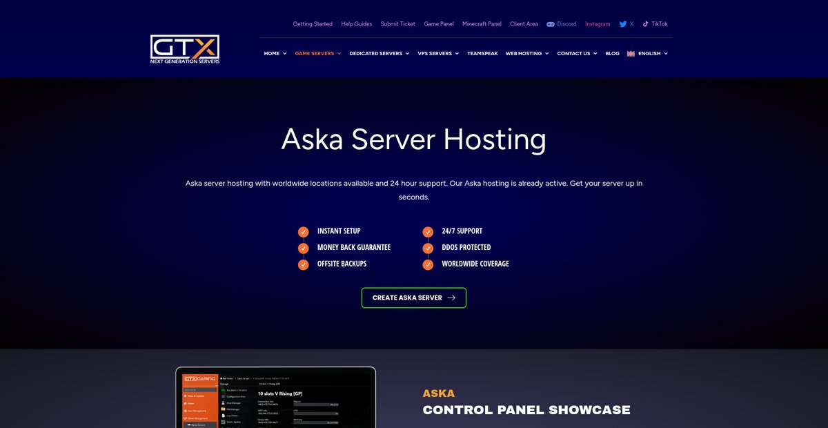 Aska Server Hosting Screenshot