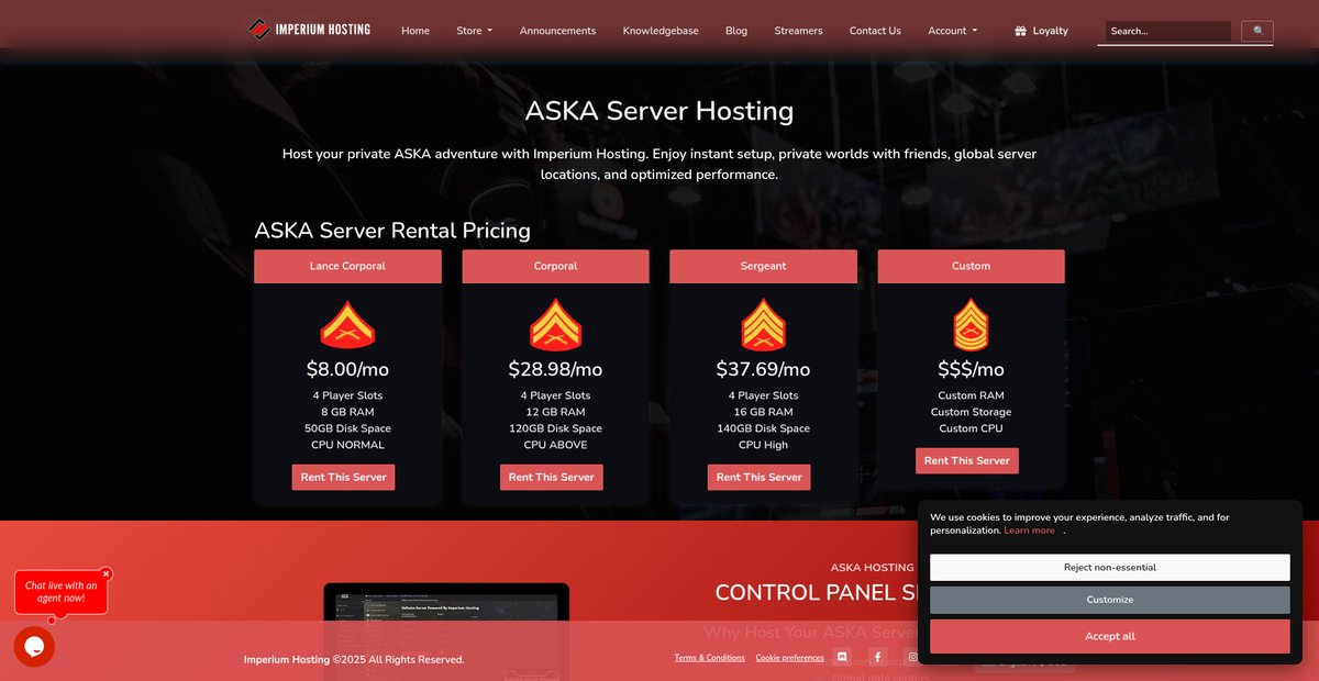 ASKA Server Hosting Screenshot